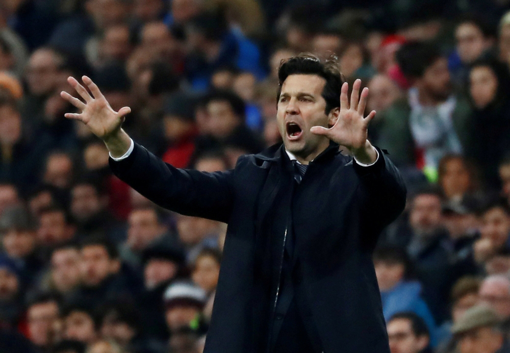 FILE PHOTO: Real Madrid coach Santiago Solari. REUTERS/Juan Medina