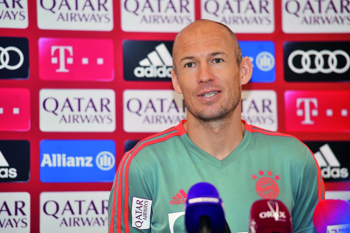 Bayern Munich Arjen Robben during a press conference at Al Aziziyah Boutique Hotel in Doha, yesterday. (Pic: BAHER AMIN/THE PENINSULA)