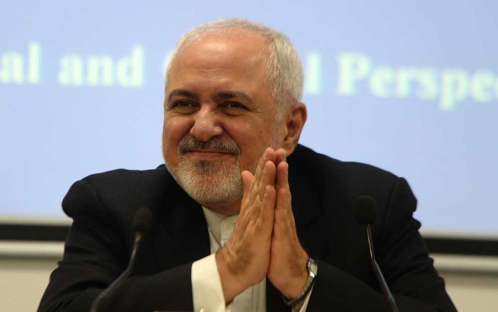 Iranian Foreign Minister Javad Zarif attends the geopolitical discussion event 