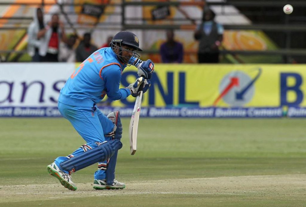 India's Ambati Rayudu plays a shot during a One Day International. REUTERS/Philimon Bulawayo/File Photo