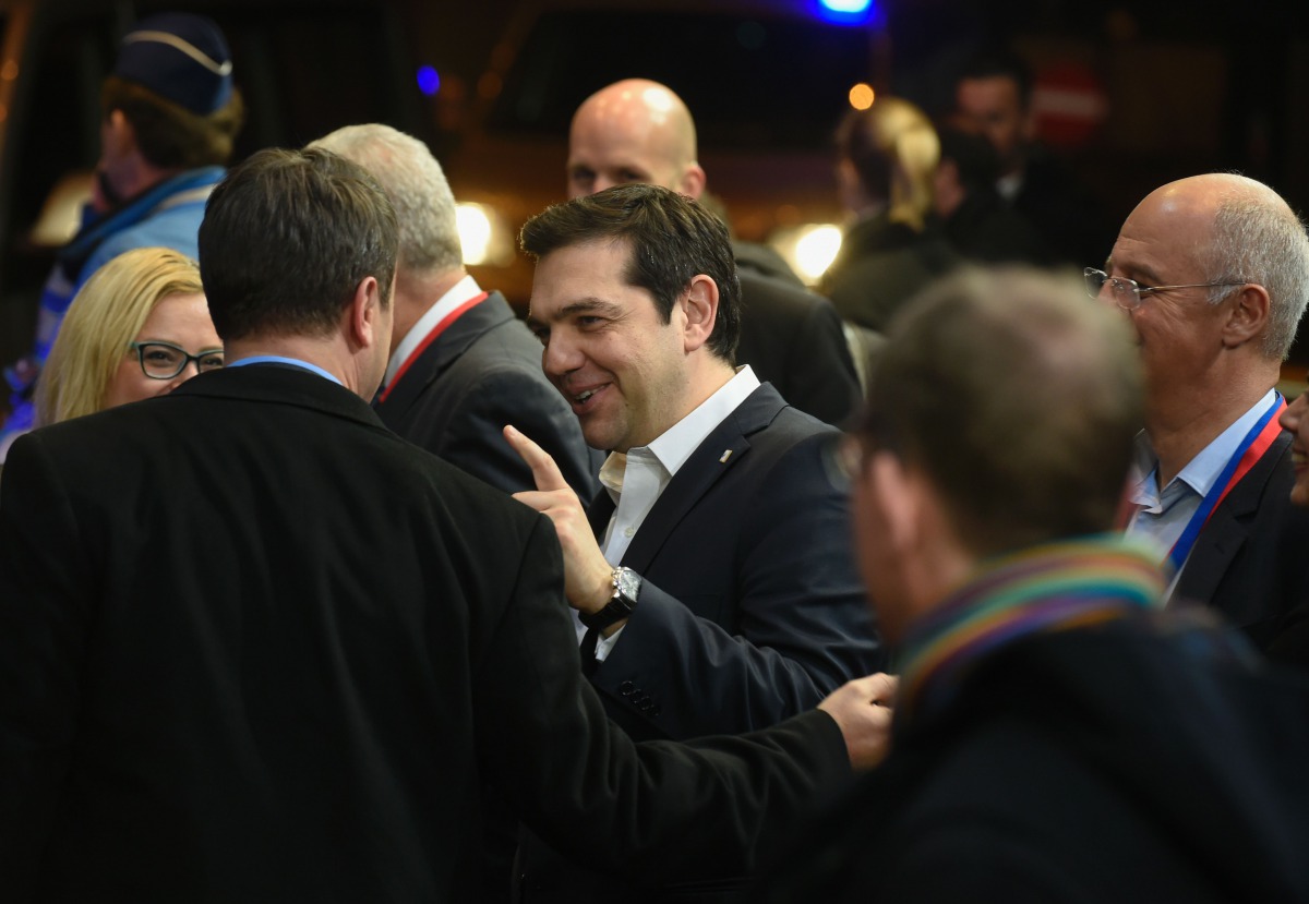 Greek Prime Minister Alexis Tsipras during the European Union summit to discuss the ongoing refugee in Brussels on March 17, 2016. AFP/ John Thys