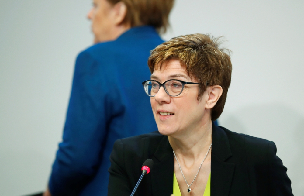 CDU party leader Annegret Kramp-Karrenbauer attends a strategy meeting of Germany's governing Christian Democratic Union (CDU) party in Potsdam, Germany, January 14, 2019. REUTERS/Axel Schmidt