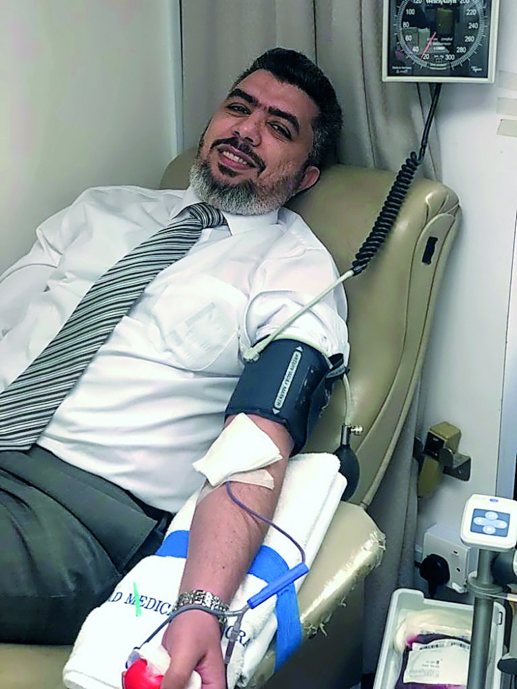 An employee during Oryx GTL blood donation campaign.
