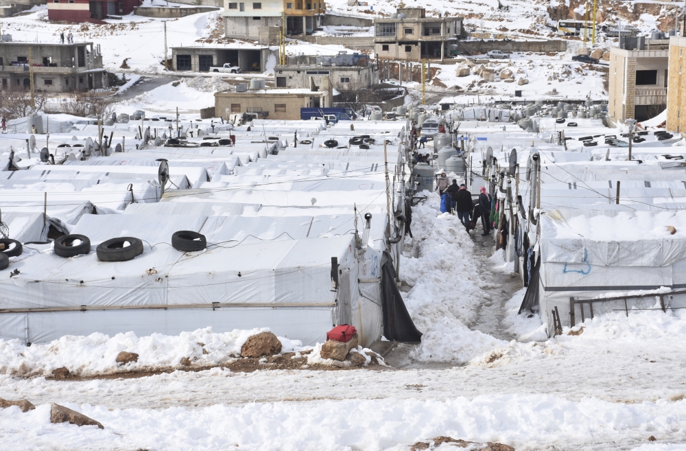 ARSAL, LEBANON - The living conditions became harsher in the ARSAL refugee camp housing about sixty thousands Syrians, as a result of decrease of aid reaching to the region during winter season. \ Jihad Muhammad Behlok \  Anadolu.