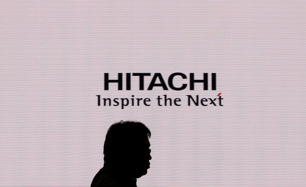 FILE PHOTO: A logo of Hitachi Ltd. REUTERS/Toru Hanai