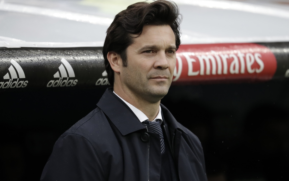 Head coach of Real Madrid Santiago Solari looks on during La Liga soccer match between Real Madrid and Sevilla at Santiago Bernabeu Stadium in Madrid, Span on January 19, 2019. Burak Akbulut - Anadolu 