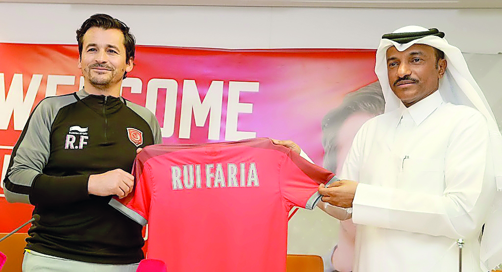 Rui Faria, the new coach of Al Duhail during the unveiling ceremony in Doha yesterday.