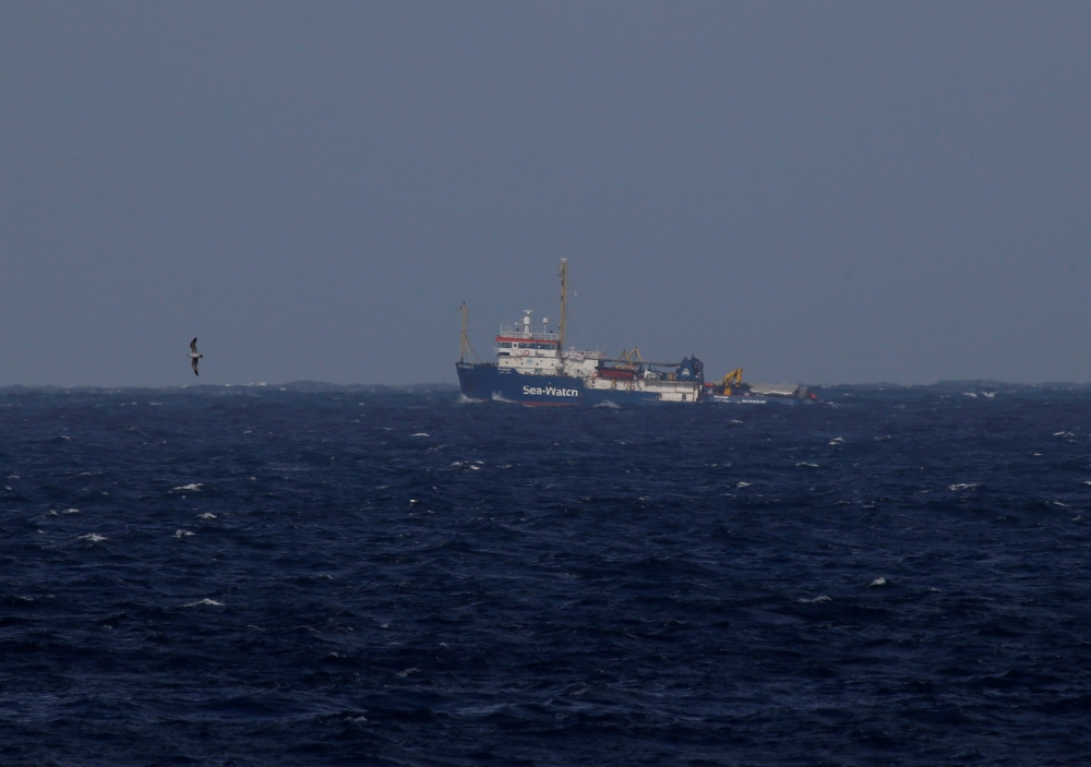 The migrant search and rescue ship Sea-Watch 3, operated by German NGO Sea-Watch, is seen in rough seas off Valletta, Malta January 9, 2019. Reuters/Darrin Zammit Lupi