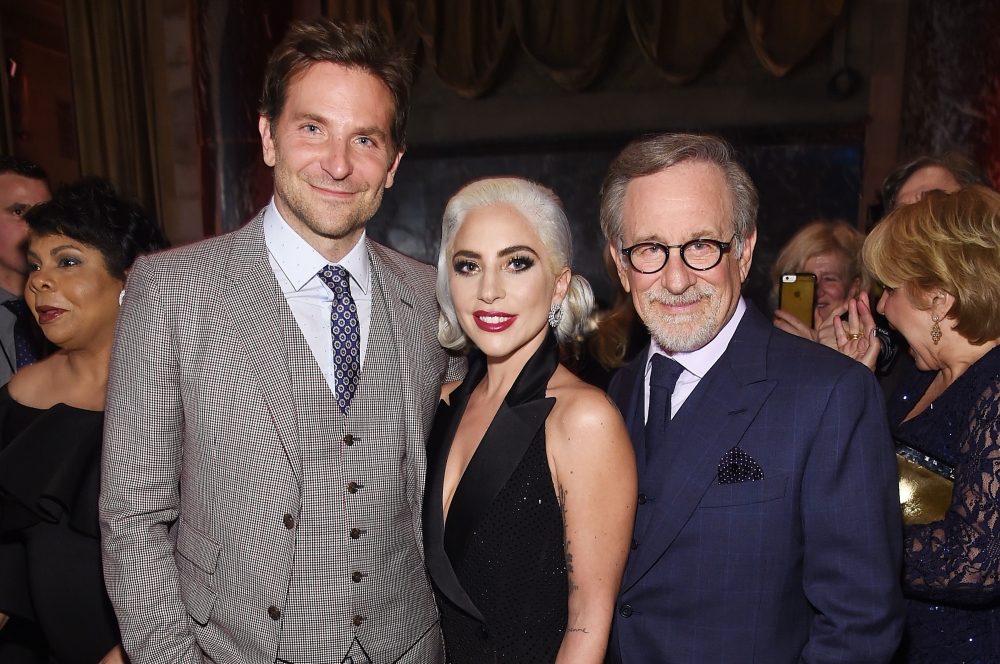 Bradley Cooper, Lady Gaga, and Steven Spielberg attend The National Board of Review Annual Awards Gala at Cipriani 42nd Street in New York City on January 08, 2019. AFP / Getty Images North America / Jamie McCarth0 

