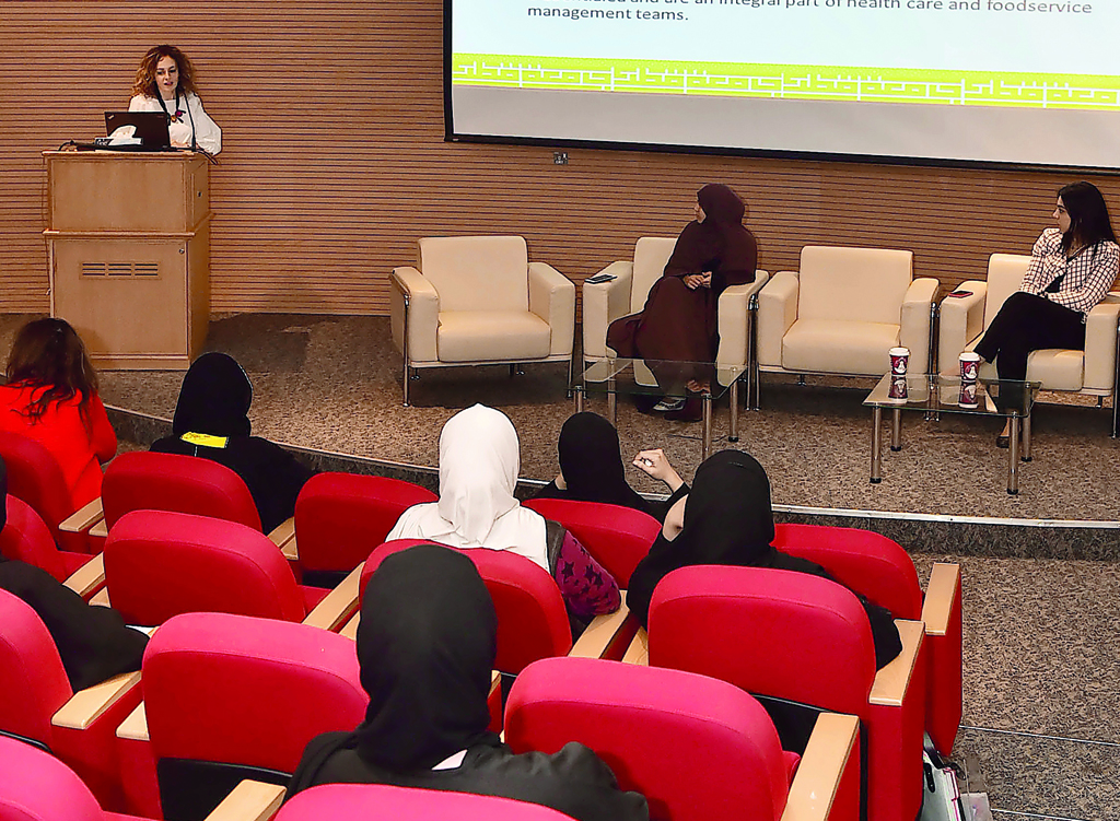 The students attending orientation on the required common year at QU Health.