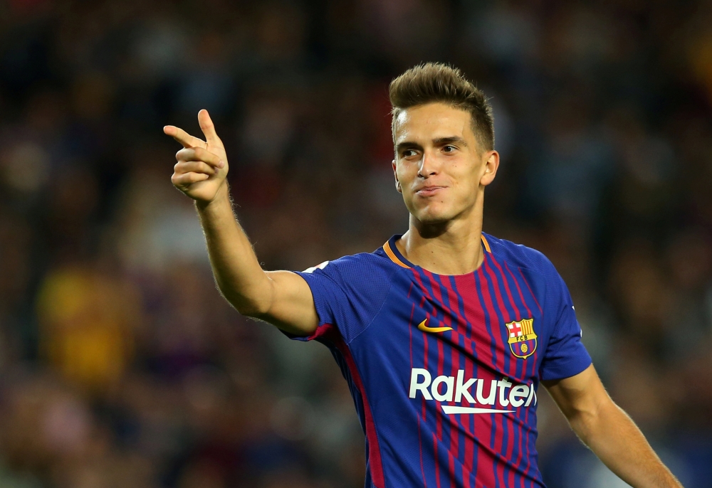 FILE PHOTO: Soccer Football - Santander La Liga - FC Barcelona vs Eibar - Camp Nou, Barcelona, Spain - September 19, 2017 Barcelona’s Denis Suarez celebrates scoring their third goal. REUTERS/Albert Gea