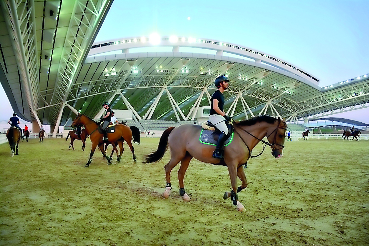 Riders in action at the Al Shaqab Arena, the venue for the upcoming CHI Al Shaqab and the Longines Global Champions Tour 2019.