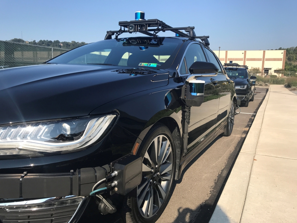 An Aurora self-driving Lincoln MKZ car is seen outside the company’s office in the Lawrenceville neighborhood in Pittsburgh, Pennsylvania, U.S., September 21, 2018. Reuters/Heather Somerville