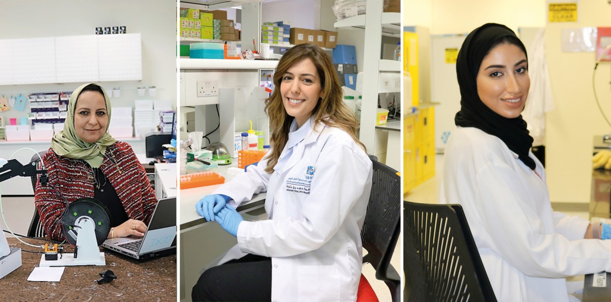 FROM LEFT: Dr Eman A Fituri, Nour Majbour and Sara Al Tamimi