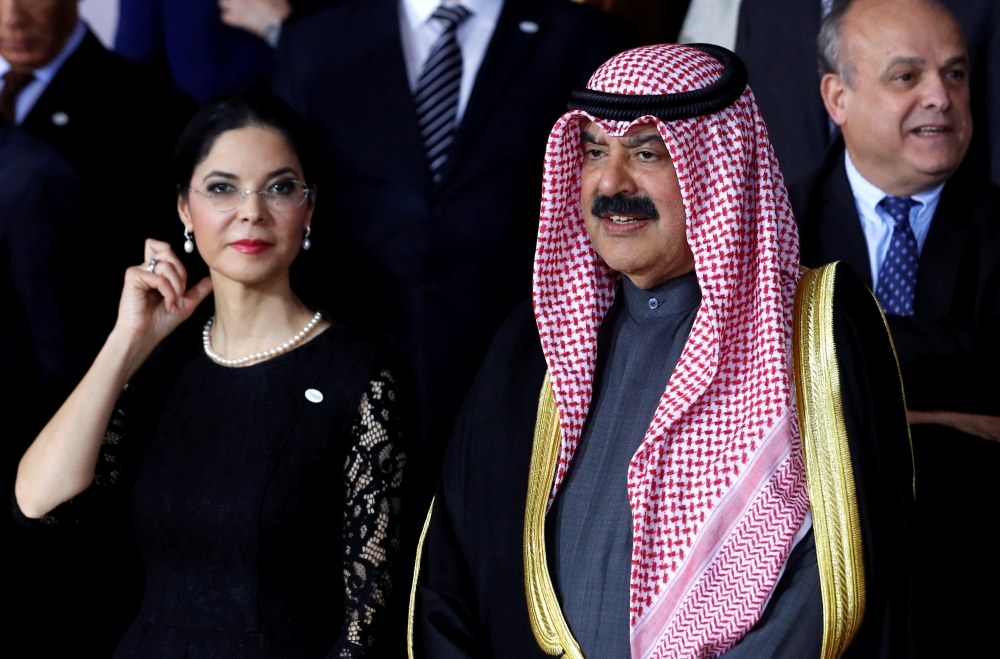 Al-Jarallah, Deputy Foreign Minister of Kuwait poses for family photo at the Middle East conference at the Royal Castle in Warsaw, Poland, February 13, 2019. Reuters/Kacper Pempel