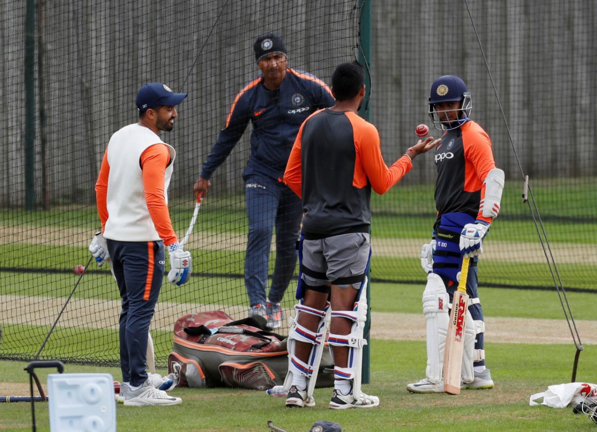 File photo of India's Prithvi Shaw with team mates during nets, August 28, 2018. Action Images via Reuters/Paul Childs/File Photo
