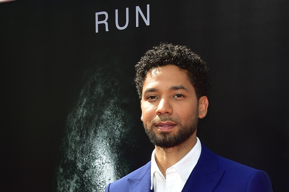 (FILES) In this file photo taken on May 17, 2017, actor Jussie Smollett arrives on the red carpet ahead of Sir Ridley Scott's Hand and Footprint ceremony in front of the TCL Chinese Theater in Hollywood, California. AFP / FREDERIC J. BROWN