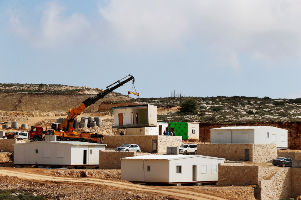 A new settlement which will house some 300 Jewish settlers evicted in February 2017 from the illegal West Bank settlement of Amona in West Bank, February 22, 2018. Reuters/Ammar Awad
