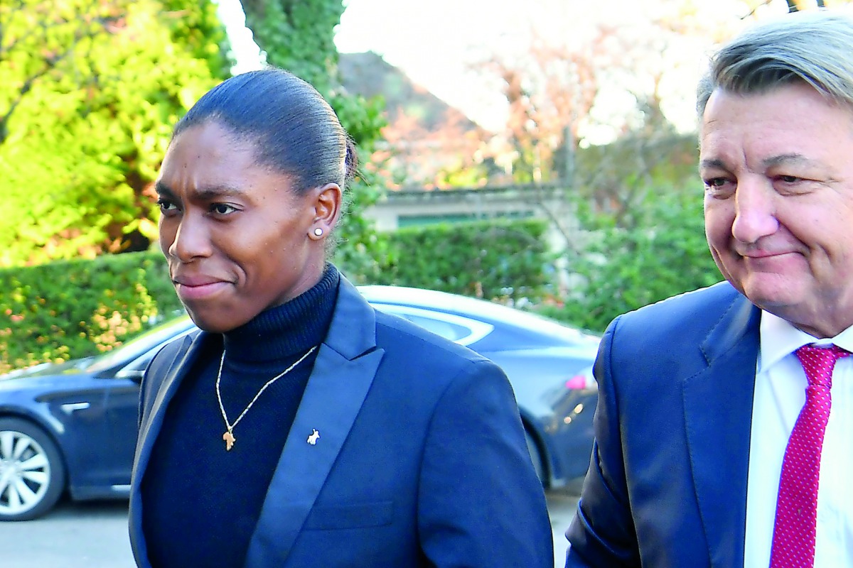South African 800 meters Olympic champion Caster Semenya (L) and her lawyer Gregory Nott (R) arrive for a landmark hearing at the Court of Arbitration (CAS) in Lausanne on February 18, 2019.  AFP / Harold Cunningham

 