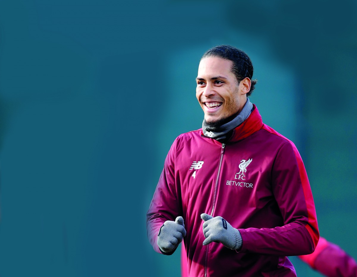  Liverpool's Virgil van Dijk during training. Reuters/Carl Recine
