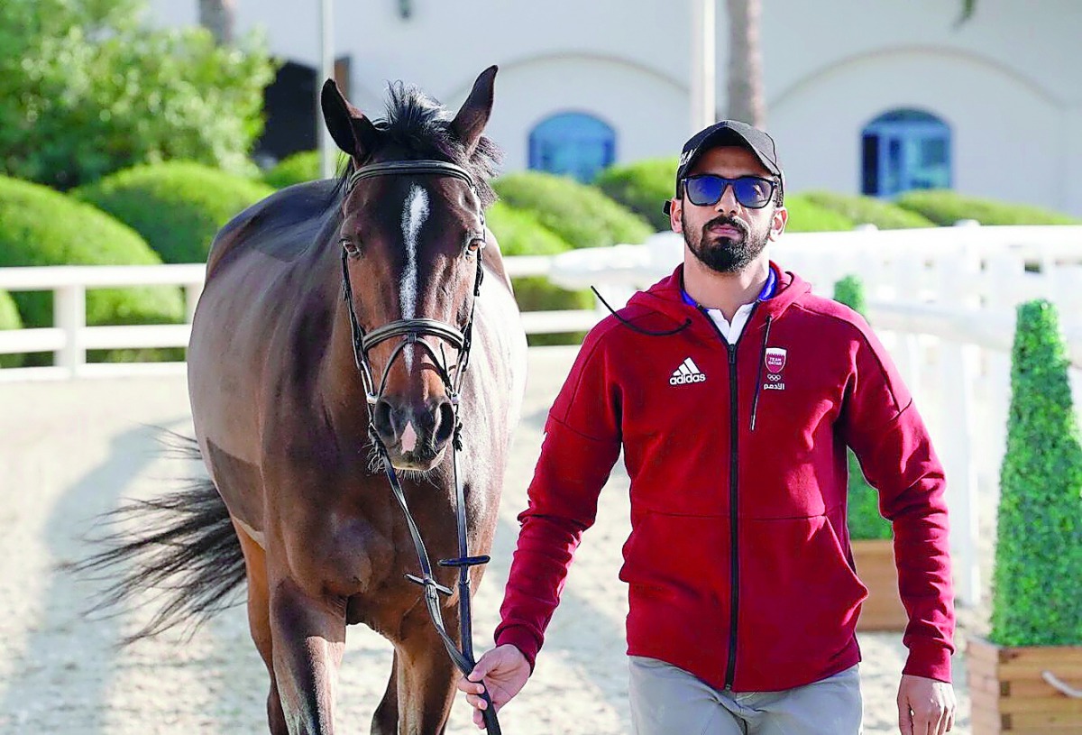 A horse taken for the traditional Vet Check ahead of the three-day Amir’s Golden Sword Championship which will kick off at Qatar Equestrian Federation Outdoor Arena from today. 
