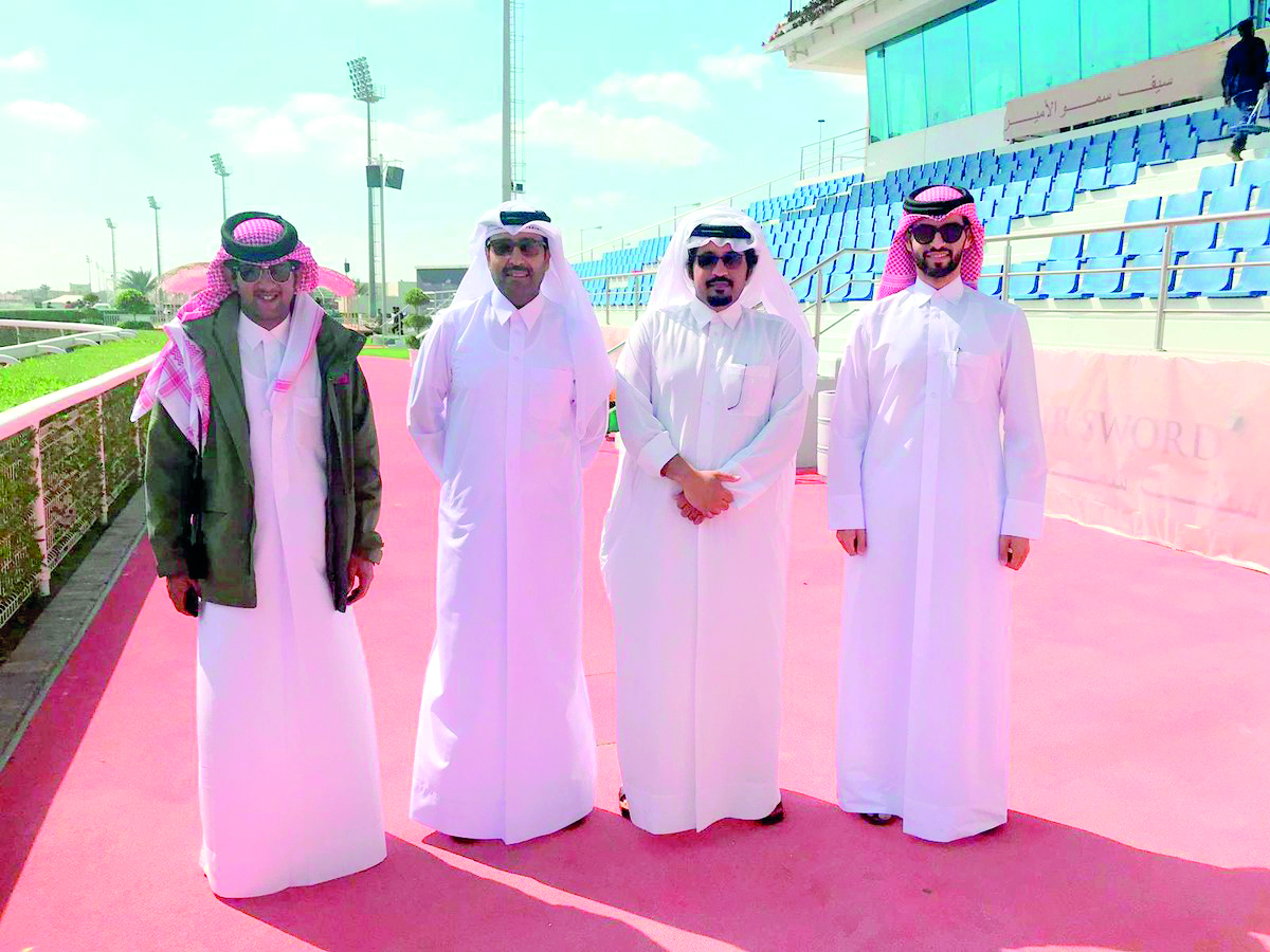 Issa bin Mohammed Al Mohannadi, Chairman of the Qatar Racing and Equestrian Club and other officials oversee preparations for this week’s three-day Amir’s Sword Festival set to take place at QREC today.