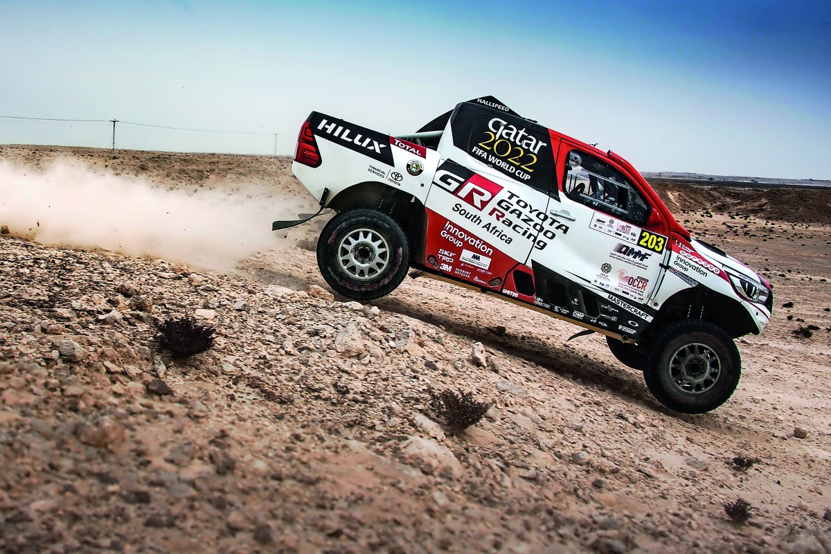 Qatar’s Nasser Saleh Al Attiyah competes at the Manateq Qatar Cross-Country Rally yesterday.
