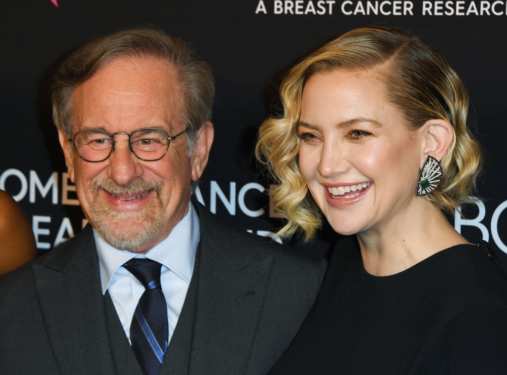 Honorary Chair director Steven Spielberg and 2019 Courage Award Recipient actress Kate Hudson arrive for 