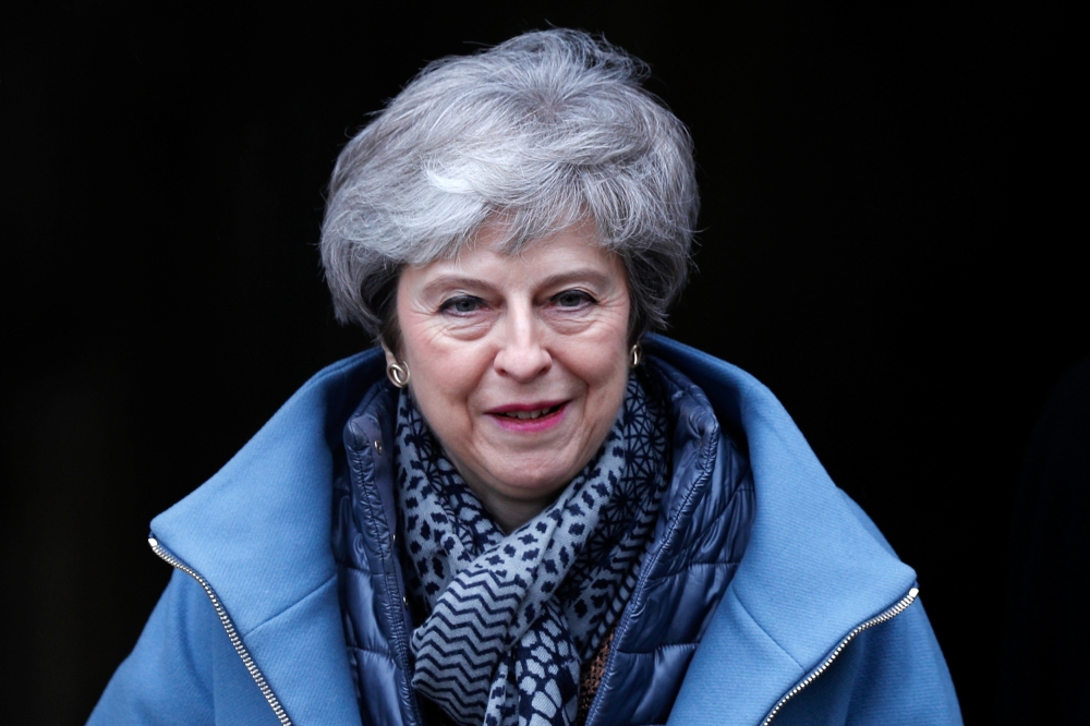 Britain's Prime Minister Theresa May visits the city of Salisbury one year after the nerve agent attack on former Russian spy Sergei Skripal, Britain March 4, 2019. Adrian Dennis/Pool via REUTERS