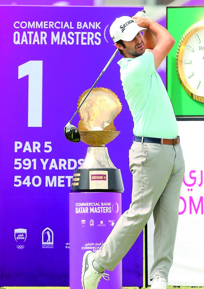 A player in action during the pro-am event at the Doha Golf Club yesterday.