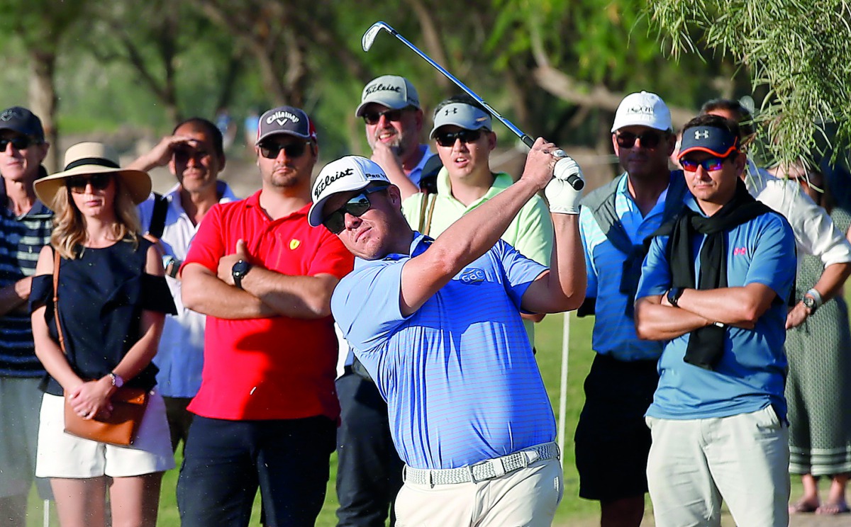 George Coetzee  in action on the second day of the Commercial Bank Qatar Masters at the Doha Golf Club yesterday.
