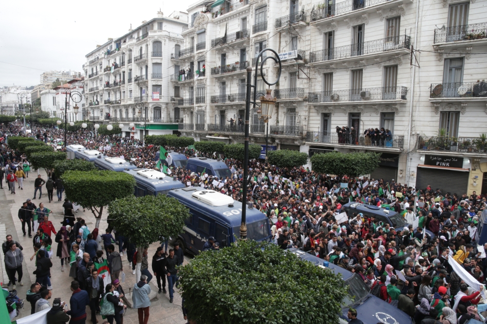 Thousands of people stage a protest march against the candidacy of President Abdelaziz Bouteflika for a fifth term in Algiers, Algeria on March 08, 2019. Farouk Batiche - Anadolu
