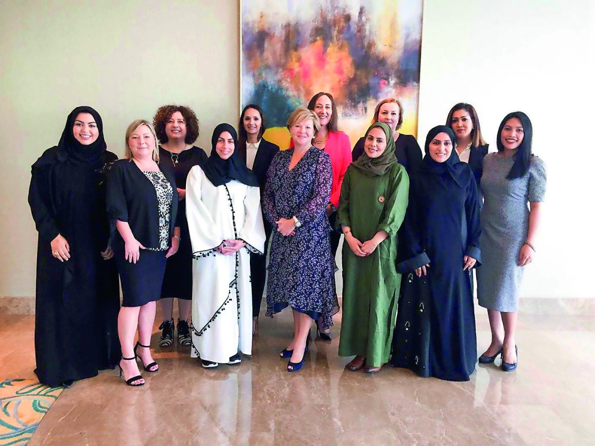 Female professionals who work in the field of sport in Qatar, attending the roll out of the WISQ initiative. 