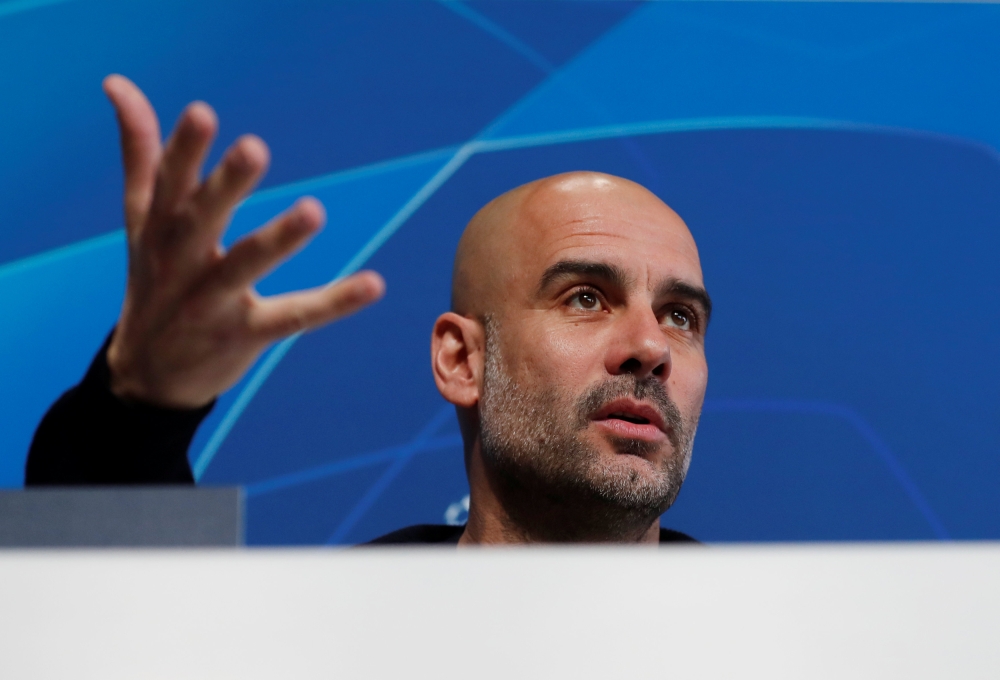 Manchester City manager Pep Guardiola during a press conference. Reuters/Lee Smith