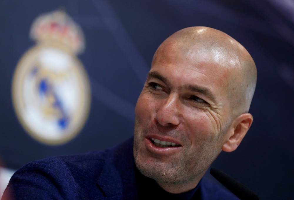FILE PHOTO: Real Madrid coach Zinedine Zidane during the press conference REUTERS/Juan Medina