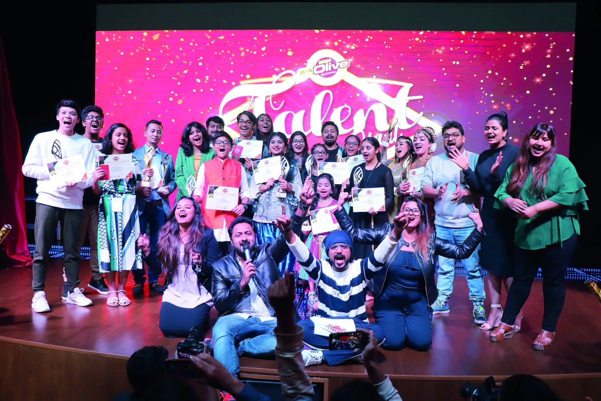 The winners of the Radio Olive Talent Hunt Season 1 pose for a group photo.