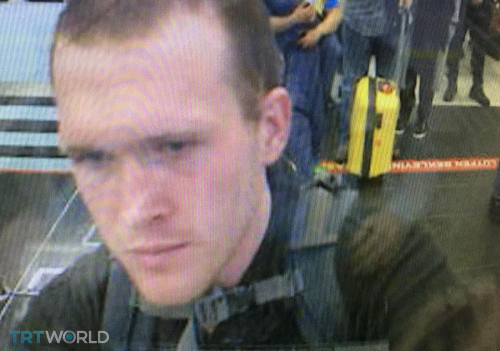 A handout frame grab taken from a CCTV video made available by the state-run Turkish broadcaster TRT World on March 16, 2019 shows the arrival of a man who is believed to be Australia-born Brenton Tarrant on March 13, 2016 at Istanbul's Ataturk Internatio