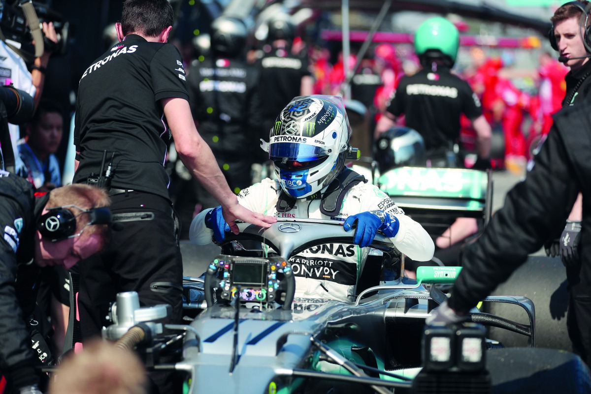 Mercedes' Finnish driver Valtteri Bottas gets ready for the Formula One third practice session in Melbourne on March 16, 2019, ahead of the Formula One Australian Grand Prix. AFP / Glenn Nicholls