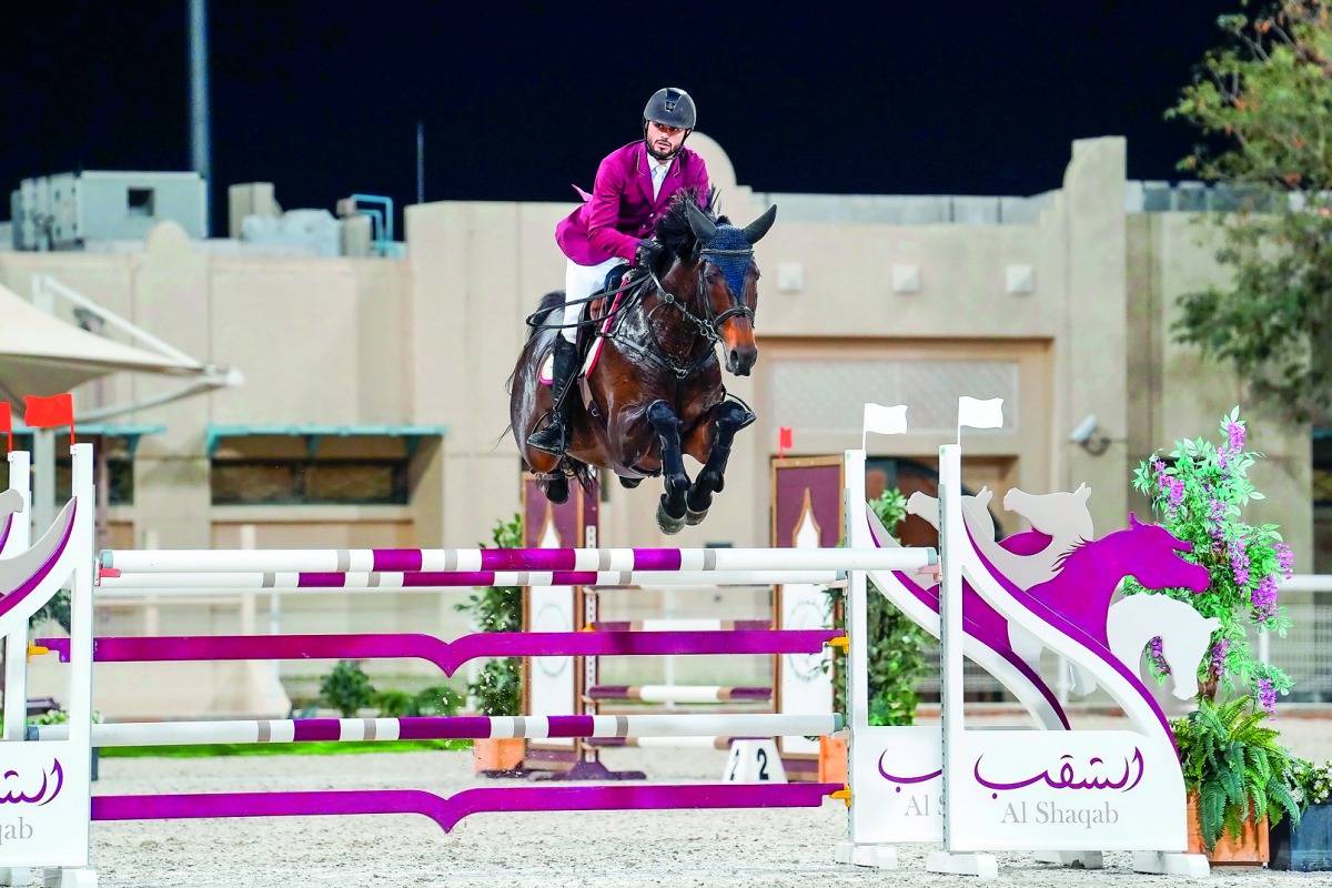 Nasser Al Ghazali in action on Colibri 19 during the Big Tour event yesterday.