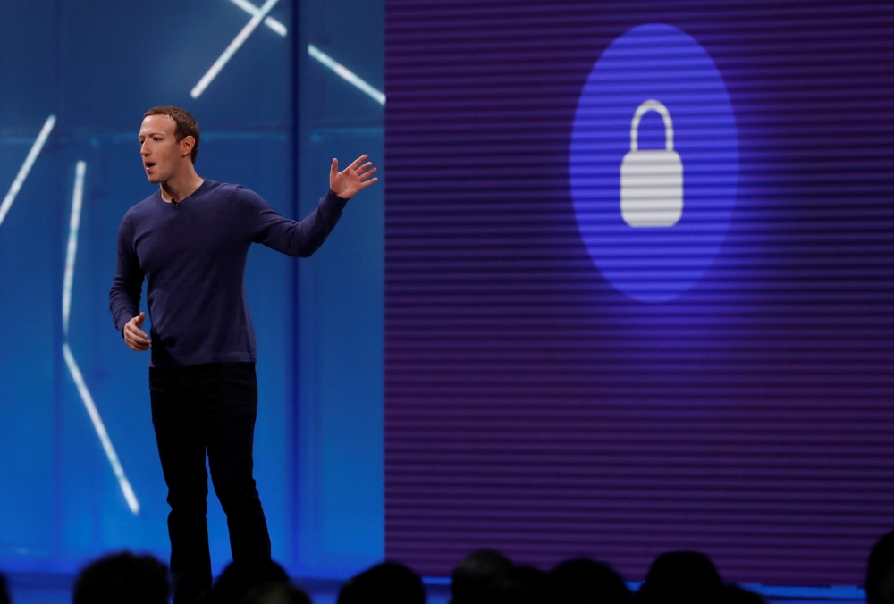 Facebook CEO Mark Zuckerberg speaks at Facebook Inc's annual F8 developers conference in San Jose, California, U.S. May 1, 2018. Reuters/Stephen Lam