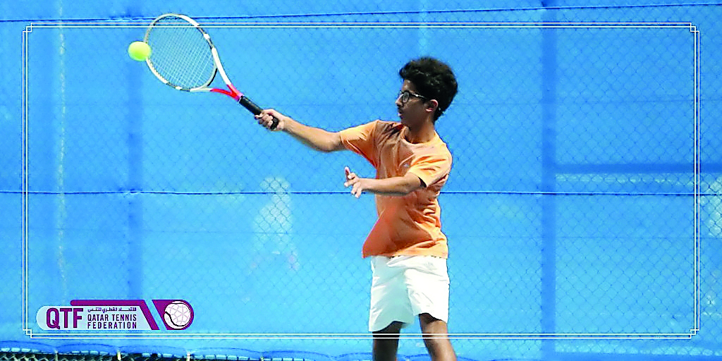 A Qatari player in action during the Asia-Oceania Final Qualifying event for ITF World Junior Tennis Competition in Kuala Lumpur, Malaysia.