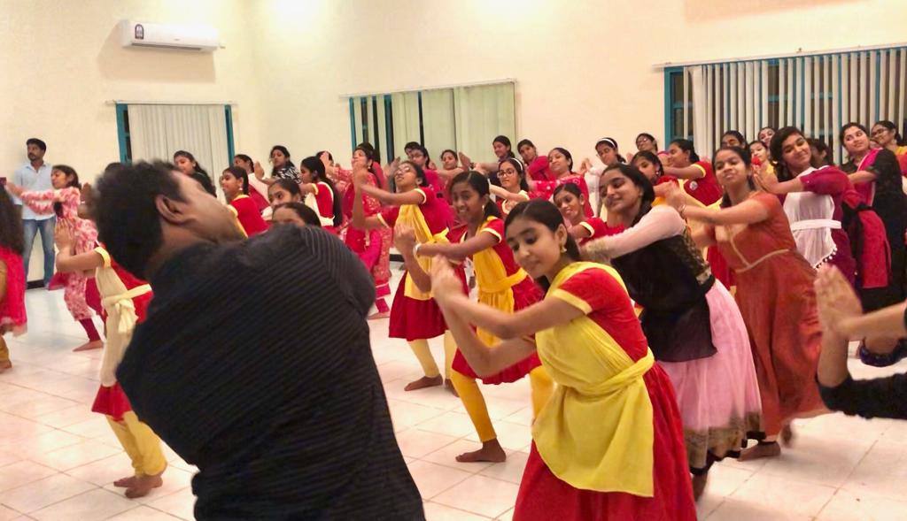 Dancers practicing for the event
