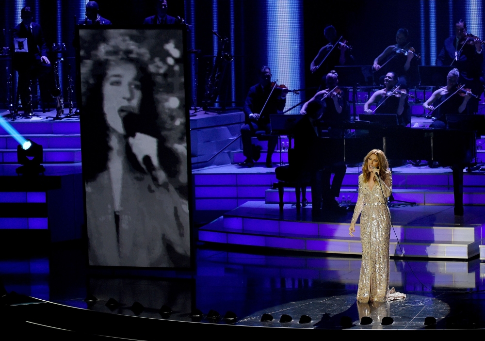 In this file photo taken on August 27, 2015 Celine Dion performs at The Colosseum at Caesars Palace as she resumes her residency in Las Vegas, Nevada. AFP / Getty Images North America / Ethan Miller 