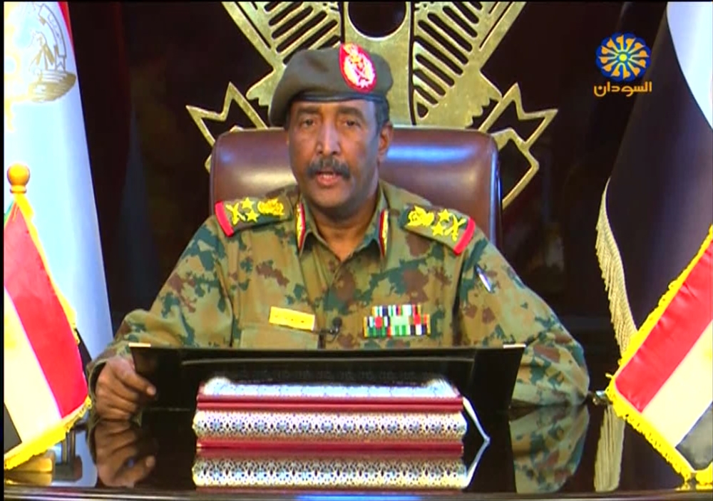 A grab from a broadcast on Sudan TV on April 13, 2019 shows Lieutenant General Abdel Fattah al-Burhan Abdulrahman, new chief of Sudan's ruling military council, in the capital Khartoum. AFP PHOTO / HO / SUDAN TV