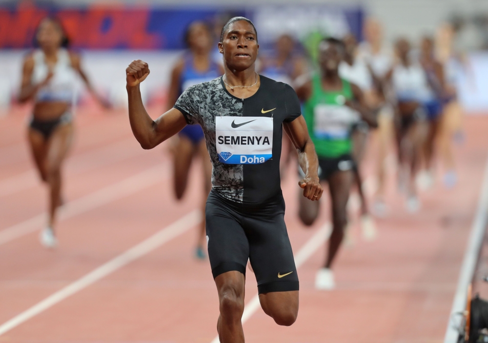 South Africa's Caster Semenya competes in the women's 800m during the IAAF Diamond League competition on May 3, 2019 in Doha. AFP / Karim Jaafar