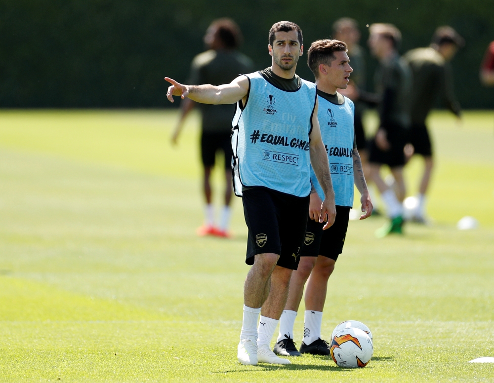 Arsenal's Henrikh Mkhitaryan during training Action Images via Reuters/John Sibley