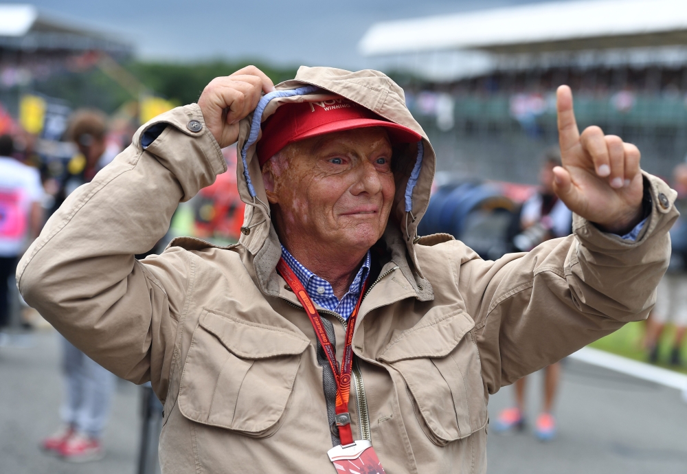 FILE PHOTO: Former Formula One Champion Niki Lauda is pictured ahead of the British Formula One Grand Prix at Silverstone motor racing circuit in Silverstone, central England.  AFP / ANDREJ ISAKOVIC