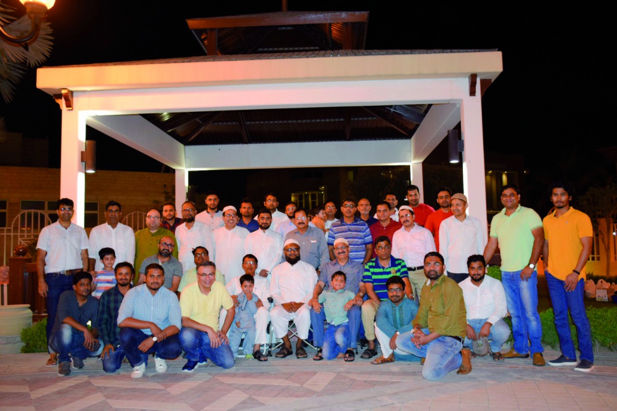 The members of AMU Alumni Association during the Iftar party at Nuaija Family Park. 