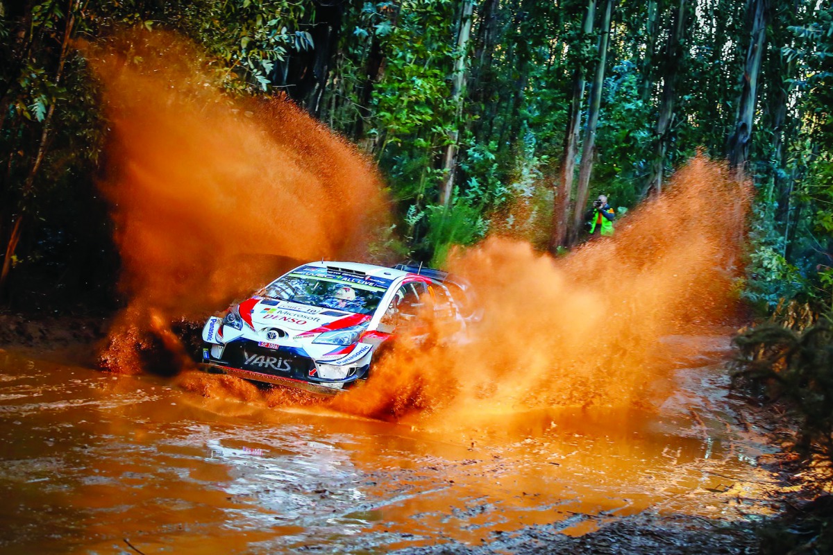 GAZOO Racing (GR) World Rally Team’s Ott Tänak in action in his Toyota Yaris WRC during the inaugural Rally Chile, the sixth round of the 2019 FIA’s World Rally Championship (WRC), in Talcahuano.