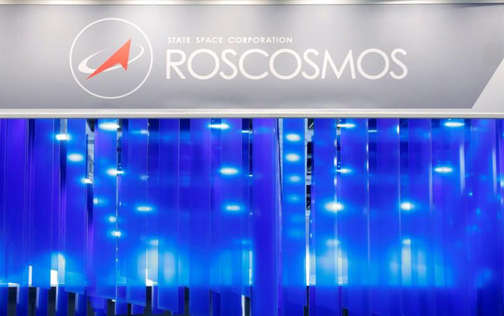 File photo of the logo of Russian Federal Space Agency Roscosmos is pictured at the ILA Berlin Air Show in Schoenefeld, south of Berlin, Germany, June 1, 2016. REUTERS/Fabrizio Bensch